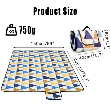 Picnic Blanket Camping Mat Outdoor Picnic Mat Waterproof Sandproof Beach Blanket Foldable Travel Blanket Portable Handy Mat Picnic Pack Tote 