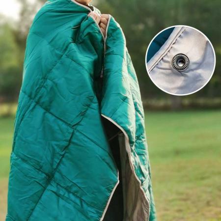 Customized Foldable Waterproof Outdoor Camping Blanket Wearable Nylon Down Blanket  for cold weather 