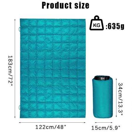 Customized Foldable Waterproof Outdoor Camping Blanket Wearable Nylon Down Blanket for Camping 