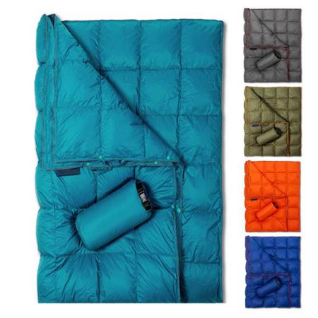 Ultralight Foldable Waterproof Outdoor Camping Blanket Wearable Nylon Down Blanket 