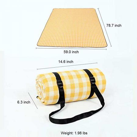 Foldable Picnic Blankets Extra Large Portable Beach Check Mat for Camping