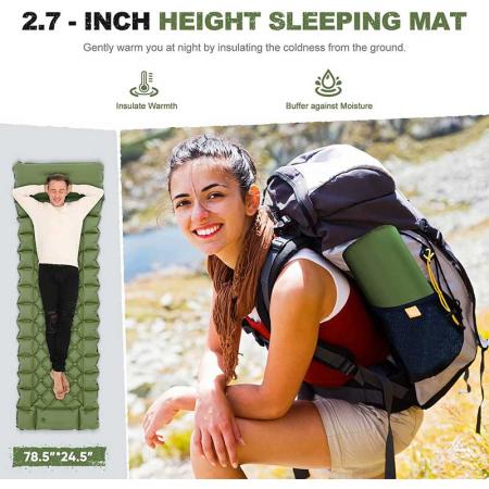 Durable Waterproof Air Mattress Compact Hiking Pad 