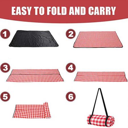 Waterproof Picnic Blanket - 3 Layered Foldable Outdoor Picnic Mat 