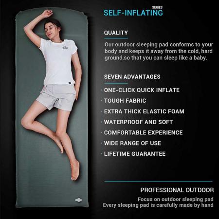 Self Inflating Sleeping Pad No Pump or Lung Power Required Ideal For Backpacking and Camping
