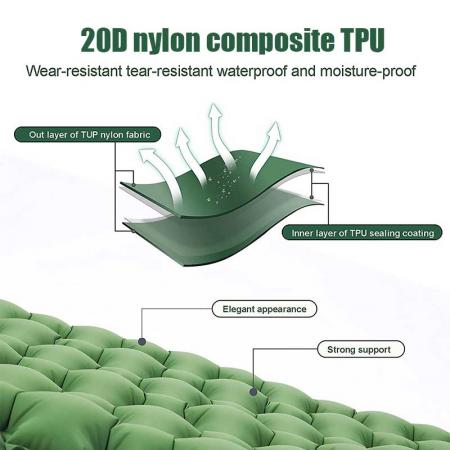 Camping Ultralight Inflatable Sleeping Mat With Carry Bag