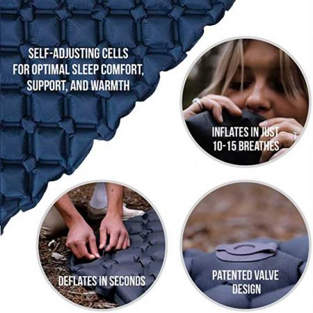 Sleeping Pad Ultralight Backpacking Air Mattress with Carrying Bag for Hiking Traveling Outdoor Activities 