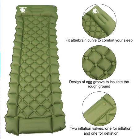 Amazon Hot Selling China Supplier Custom Inflatable Waterproof Custom  Ultralight Sleeping Pad for Travel 