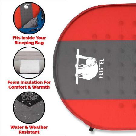 Inflatable Camping Mattress Self Inflating Sleeping Pad Lightweight Foam Padding For Hiking Camping 