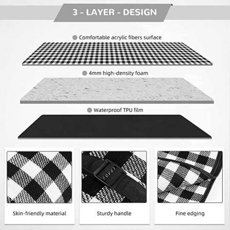 Large Portable Beach Check Mat for Camping Hiking Festivals