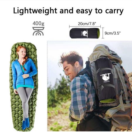 Camping Ultralight Inflatable Sleeping Mat With Carry Bag