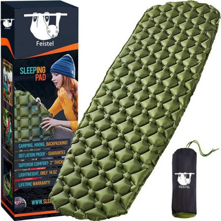 Camping Ultralight Inflatable Sleeping Mat With Carry Bag