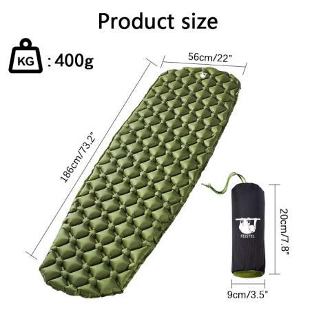 Camping Ultralight Inflatable Sleeping Mat With Carry Bag