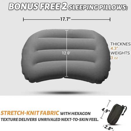 Foam Sleeping Mat Camping Inflatable 2 Person Sleeping Mat Ultralight Extra Thick Camping Mat with Pillow for Traveling Hiking 