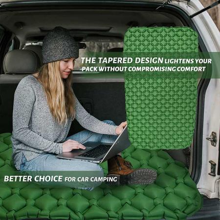 Foam Sleeping Mat Camping Inflatable 2 Person Sleeping Mat Ultralight Extra Thick Camping Mat with Pillow for Traveling Hiking 