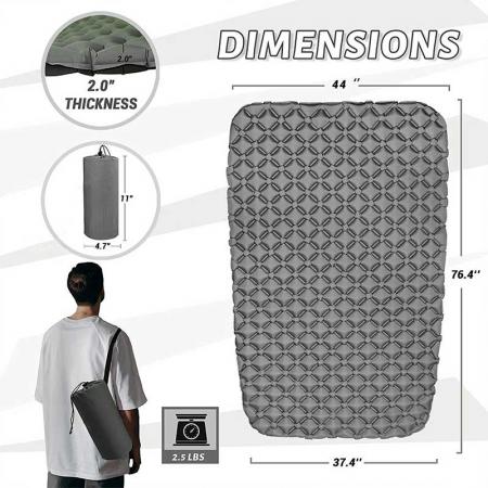 Foam Sleeping Mat Camping Inflatable 2 Person Sleeping Mat Ultralight Extra Thick Camping Mat with Pillow for Traveling Hiking 