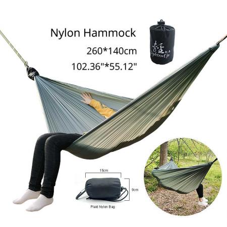 Camping Hammock Portable Nylon Hammock Double Hammock Camping Accessories for Outdoor Indoor 