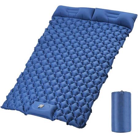 Sleeping Pad for 2 Person Inflatable with Air Pillow Portable Double Sleeping Mat for Camping Hiking 