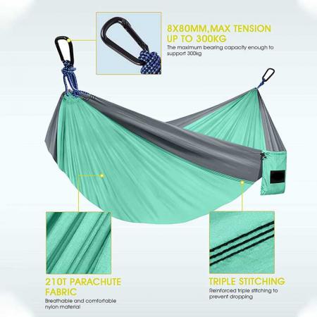 Hammock Camping Nylon Portable Double Hammock Camping Accessories for Outdoor