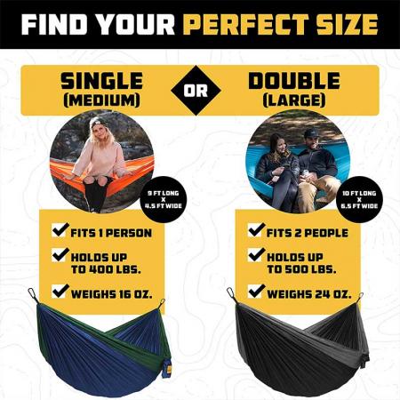Nylon Hammock Portable Hammock Single or Double Hammock Camping Accessories for Outdoor 