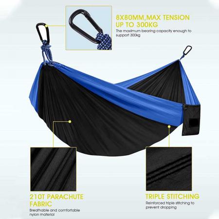 Amazon Hot Sales Lightweight Hammock Camping Outdoor Nylon Hammock with Tree Straps for Outdoor 