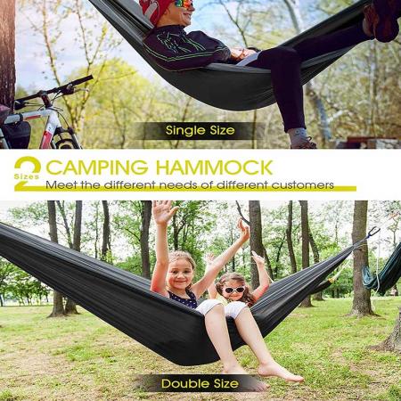 Camping Hammocks,Portable Single & Double Hammock with 2 Tree Straps 