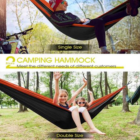 Foldable Hammock Camping Nylon Hammock with Tree Straps and Carabiners for Outdoor 