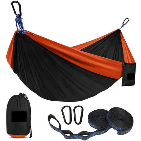 Foldable Hammock Camping Nylon Hammock with Tree Straps and Carabiners for Outdoor 