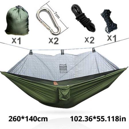 Mosquito Net Hammock with Heavy Duty Tree Strap for Travel Backpacking Hiking Outdoor Activities 