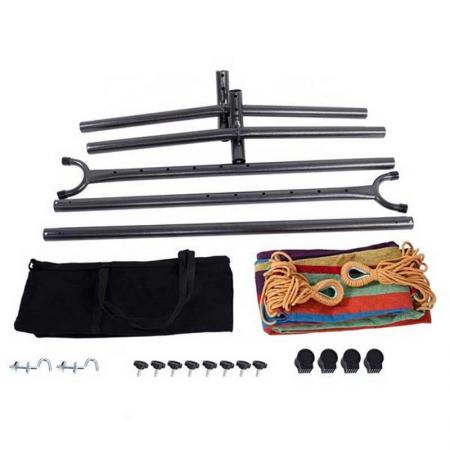 Foldable Hammock Double Hammock with Steel Stand Two Person Adjustable Hammock Bed Storage Carrying Case