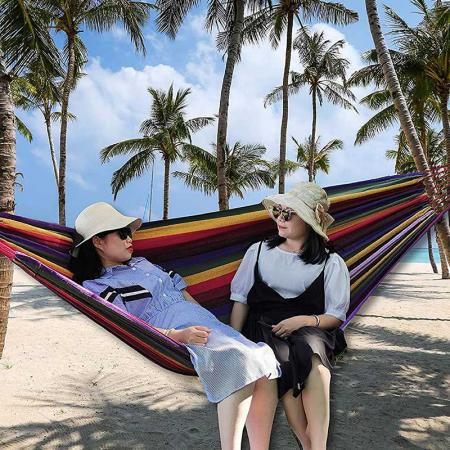 Double Hammock with Steel Stand Two Person Adjustable Hammock 