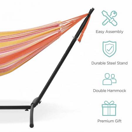 Double Hammock Brazilian Hammocks with Portable Carrying Bag 