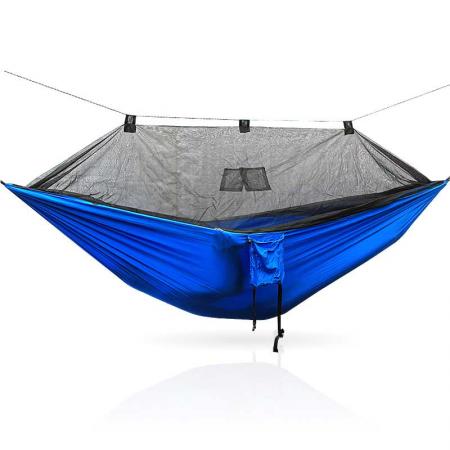 Camping Hammock with Mosquito Net and Heavy Duty Tree Strap for Travel Backpacking Hiking Outdoor Activities 