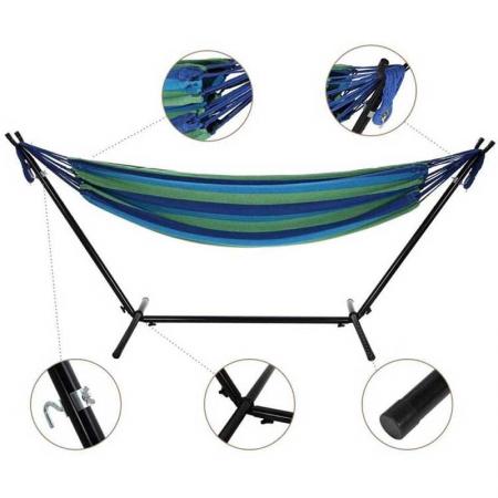 Camping Double Hammock  with steel stand and Storage Carrying Case 