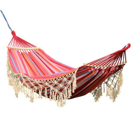 Hammock Canvas Indoor and Outdoor Cotton Solid Swing Stripe Hanging Rope Fabric Camping 