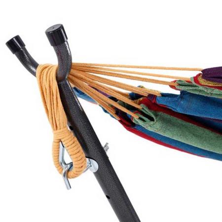 Foldable Hammock Double Hammock with Steel Stand Two Person Adjustable Hammock Bed Storage Carrying Case