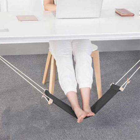 Under Desk Foot Hammock Portable Desk Feet Hammock with Headphones Holder 