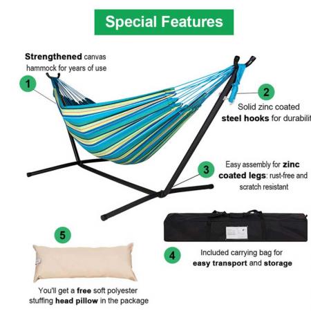Hammock with Stand Large Two Person Hammock with Brazilian Stand 400 Pound Capacity 