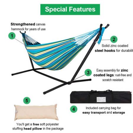 Large Two Person Hammock With Stand 400 Pound Capacity