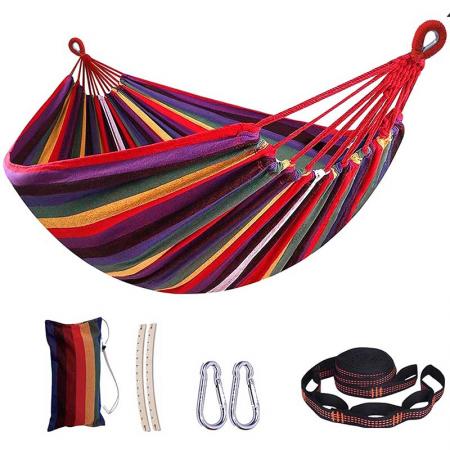 Double Hammock with Steel Stand Two Person Adjustable Hammock 