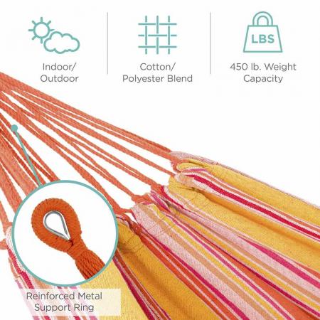 Double Hammock Brazilian Hammocks with Portable Carrying Bag 