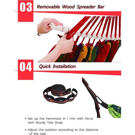 Double Hammock with Steel Stand Two Person Adjustable Hammock 