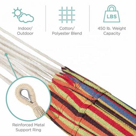 Double Hammock Brazilian Hammocks with Portable Carrying Bag 