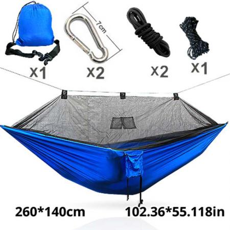 Camping Hammock with Mosquito Net and Heavy Duty Tree Strap for Travel Backpacking Hiking Outdoor Activities 