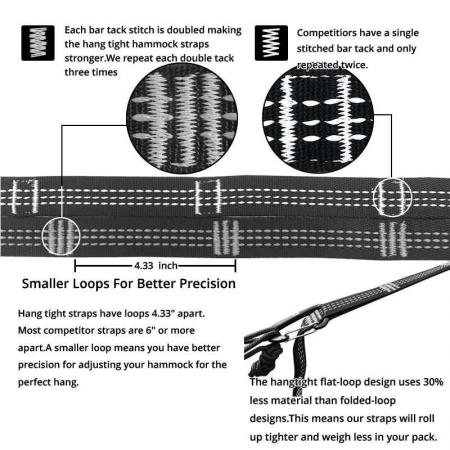 Adjustable Hammock Straps with Buckle Loops Outdoor Tree Hanging Hammock Strap 