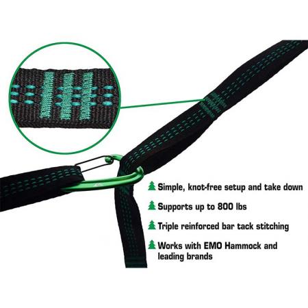 2000 LBS Heavy Duty Hammock 40 Loops&20ft Long Combined Tree Straps 