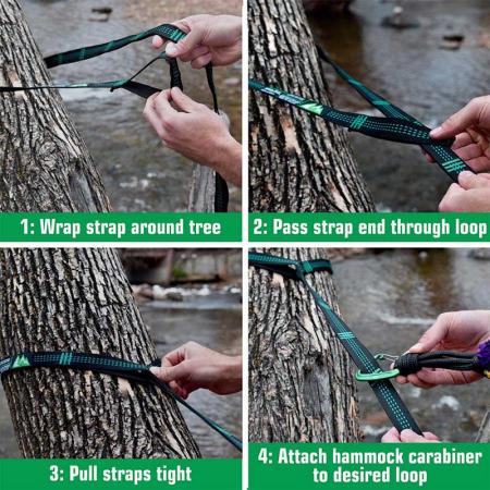 2000 LBS Heavy Duty Hammock 40 Loops&20ft Long Combined Tree Straps 