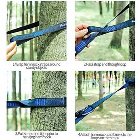 15 ft Camping Tree Straps 1800+ lbs  Hammock Straps 
