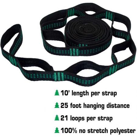 2000 LBS Heavy Duty Hammock 40 Loops&20ft Long Combined Tree Straps 