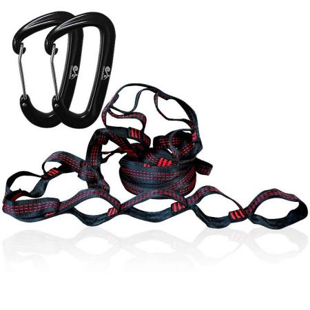 Hammock Straps and 2 Carabiners Non-Stretch Lightweight Portable Camping Quick Easy Setup Heavy Duty 