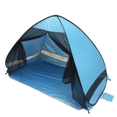 Easy Setup Beach Tent Anti-UV Beach Shade Shelter Beach Canopy Tent Sun Shade with3 Mesh Windows Fits 2-3 Person 